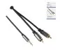 Preview: HQ Jack RCA adapter cable, black, 3.5mm jack plug 3pin to 2x RCA plug, 2.5m, DINIC Box